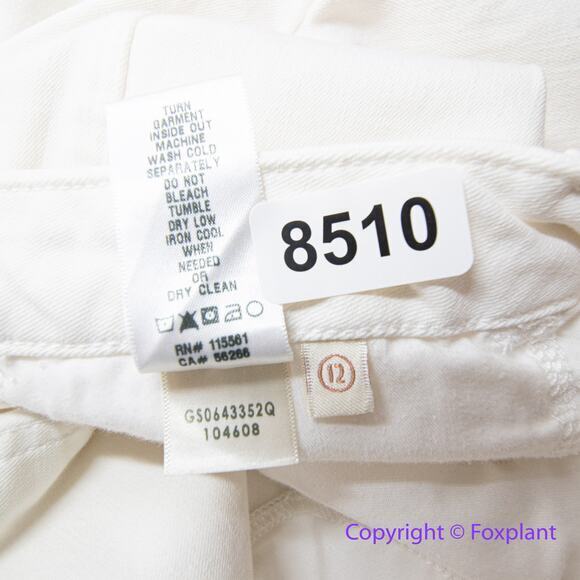 New! Jen 7 by 7 for All Mankind ivory white cropped wide leg jeans, size 12 - Picture 13 of 13